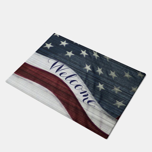 Rustikale Americanatür-Matte Fußmatte (Schrägansicht)