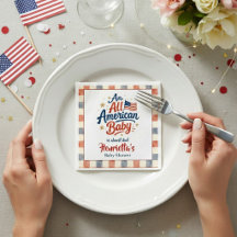 Rustikale amerikanische Babyparty-Serviette