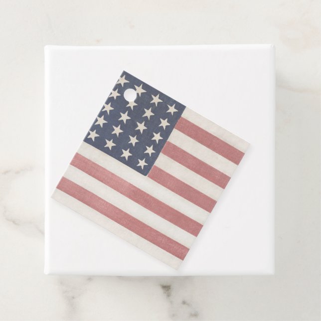 Rustikale amerikanische Flagge Geschenkanhänger (Beispiel)