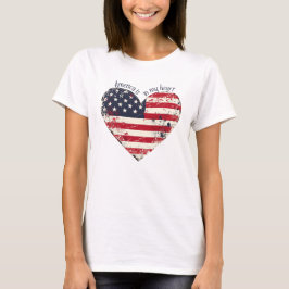 Rustikale amerikanische Flagge Herz-Amerika ist in T-Shirt