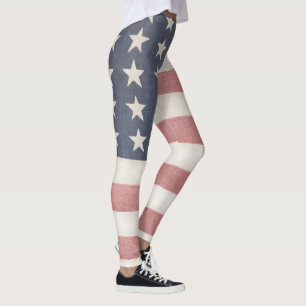 Rustikale amerikanische Flagge Leggings