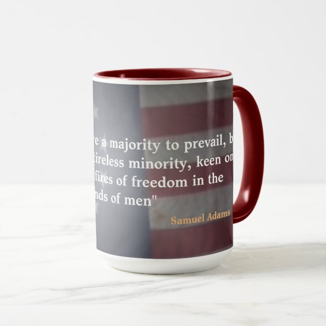 Rustikale amerikanische Flagge mit Samuel Adams Zi Tasse (VorderseiteRechts)