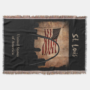 Rustikale amerikanische Flagge St. Louis Skyline S Decke