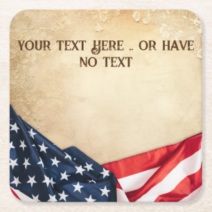 Rustikale amerikanische Flagge USA patriotische Vi Rechteckiger Pappuntersetzer