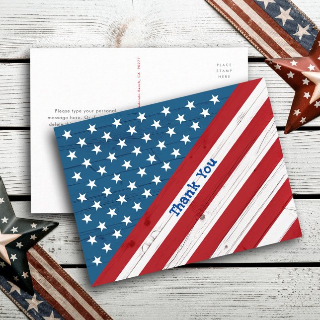 Rustikale amerikanische Flagge USA Stars & Streife Postkarte (Von Creator hochgeladen)