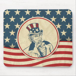 Rustikale amerikanische Uncle-Sam-patriotische Mousepad