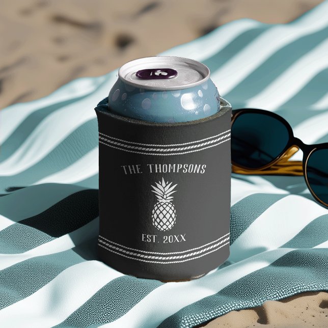 Rustikale Ananas Personalisiert Familienname Dosenkühler (Von Creator hochgeladen)
