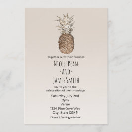 Rustikale Ananas-Tropenhawaiianische Hochzeit Einladung