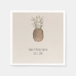 Rustikale Ananas-Tropenhawaiianische Hochzeit Serviette