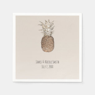 Rustikale Ananas-Tropenhawaiianische Hochzeit Serviette