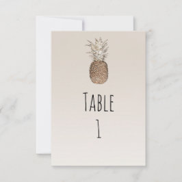 Rustikale Ananas tropische hawaiianische Tischnumm Einladung