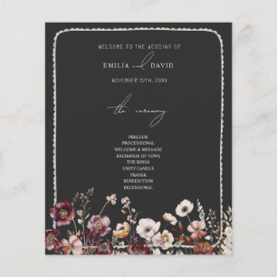 Rustikale Anemone Hand Drawn Scalloped Gray Weddin