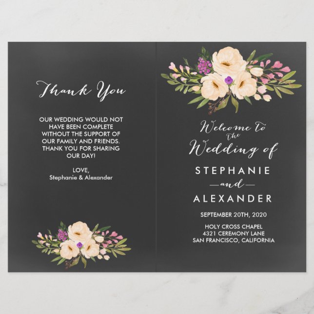 Rustikale Anemones-Tafel (Vorderseite)