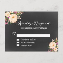 Rustikale Anemones-Tafel Einladungspostkarte