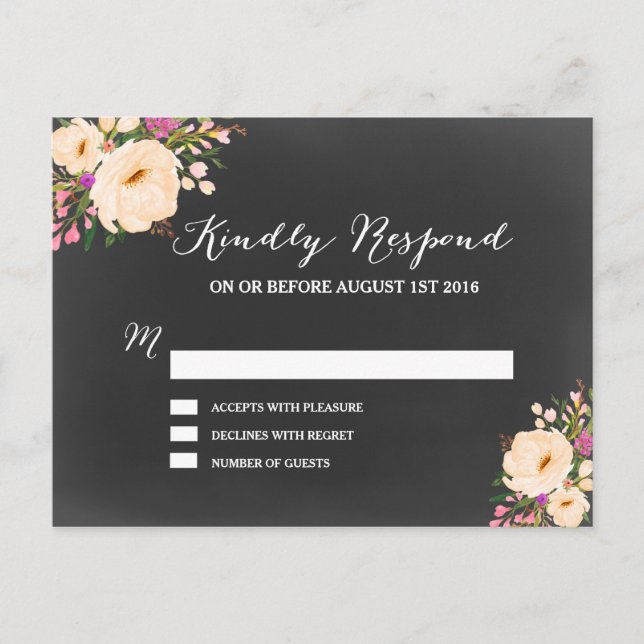 Rustikale Anemones-Tafel Einladungspostkarte (Vorderseite)