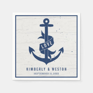 Rustikale Ankerhochzeit Napkins / Marine Serviette