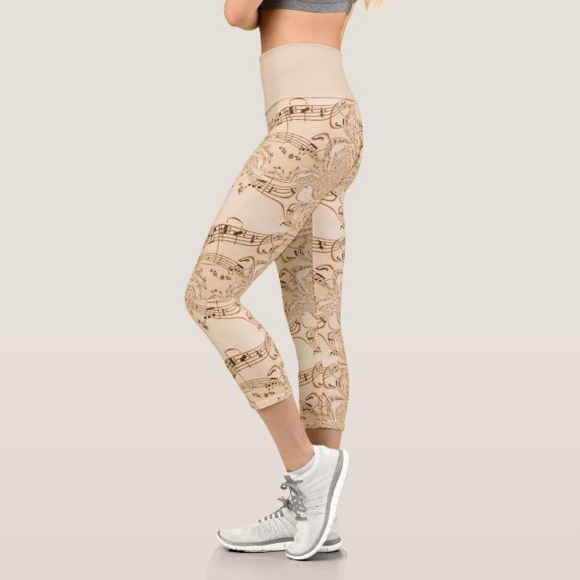 Rustikale antike Musikszene Capri Leggings (Links)