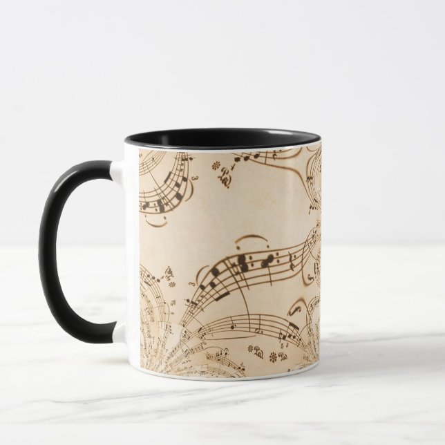 Rustikale antike Musikszene Tasse (Links)