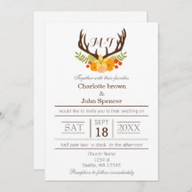 Rustikale Antler Deer Floral Woodland Hochzeit