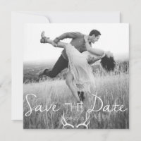 Rustikale Antler Graphic | Weißes Save the Date