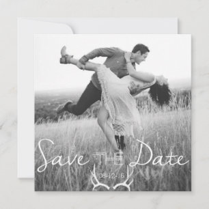 Rustikale Antler Graphic   Weißes Save the Date