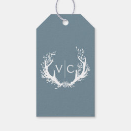 Rustikale Antler mit Blumenreath | GASTGESCHENK HO Geschenkanhänger