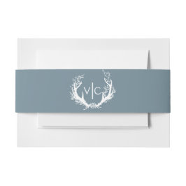 Rustikale Antler mit Blumenreath | Hochzeit Einladungsbanderole