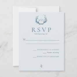 Rustikale Antler mit Blumenreath | HochzeitsrSVP RSVP Karte