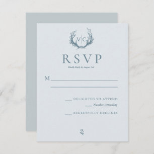 Rustikale Antler mit Blumenreath   HochzeitsrSVP RSVP Karte