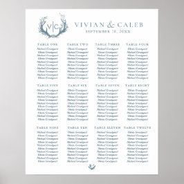 Rustikale Antler mit Blumenreath | Sitzdiagramm Poster