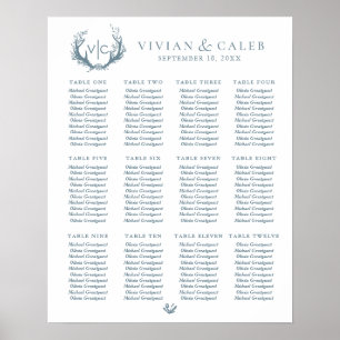 Rustikale Antler mit Blumenreath   Sitzdiagramm Poster