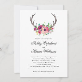 Rustikale Antlers Boho Floral Allure Wedding Einladung