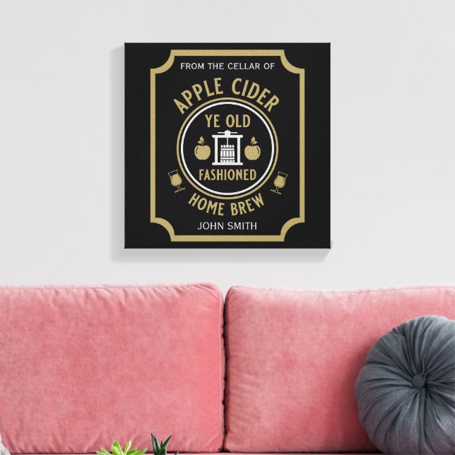 Rustikale Apfelwein Personalisierte Getränke Leinwanddruck (Insitu (Wohnzimmer))