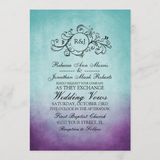Rustikale Aquamarine Bohemische Hochzeitseinladung Einladung