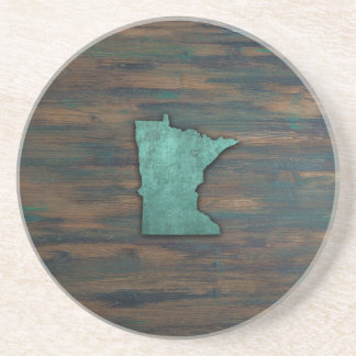 Rustikale Aquamarine Minnesota Form Getränkeuntersetzer