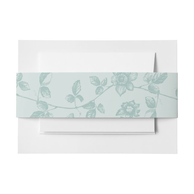 Rustikale Aquamarine whimsical Floral Wedding Einladungsbanderole (Vorderseite Beispiel)