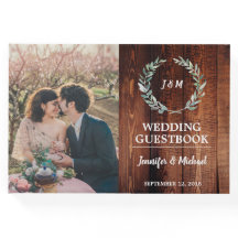 Rustikale Aquarell Blätter Stallholz Foto Hochzeit