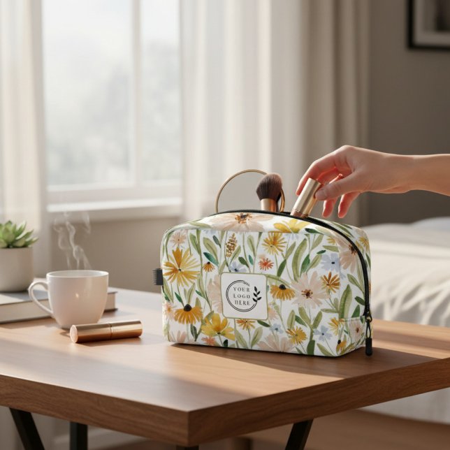 Rustikale Aquarell-Wilde Blume Logo für Unternehme Waschbeutel (Von Creator hochgeladen)