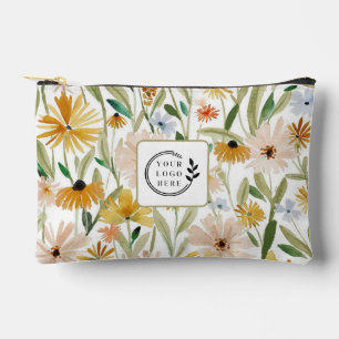 Rustikale Aquarell-Wilde Blume Logo für Unternehme Zubehörtasche