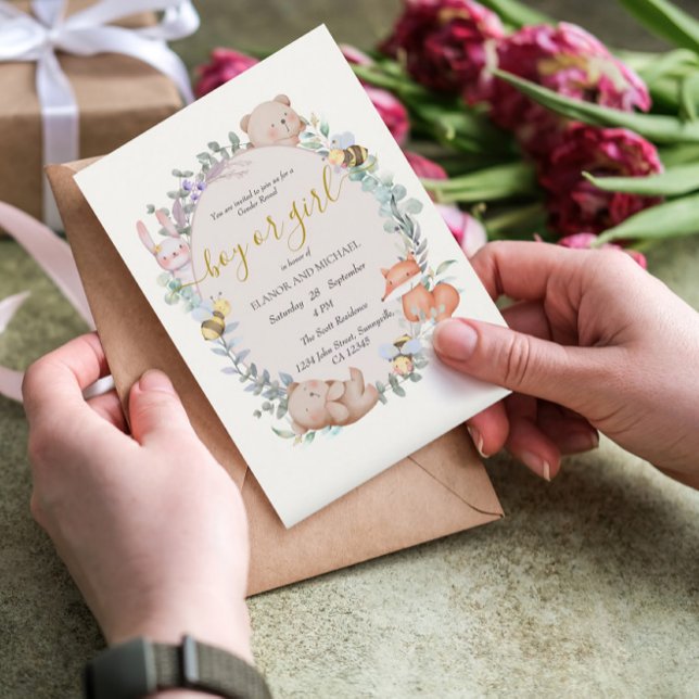 Rustikale Aquarellbilder bei Waldtieren Einladung (Von Creator hochgeladen)