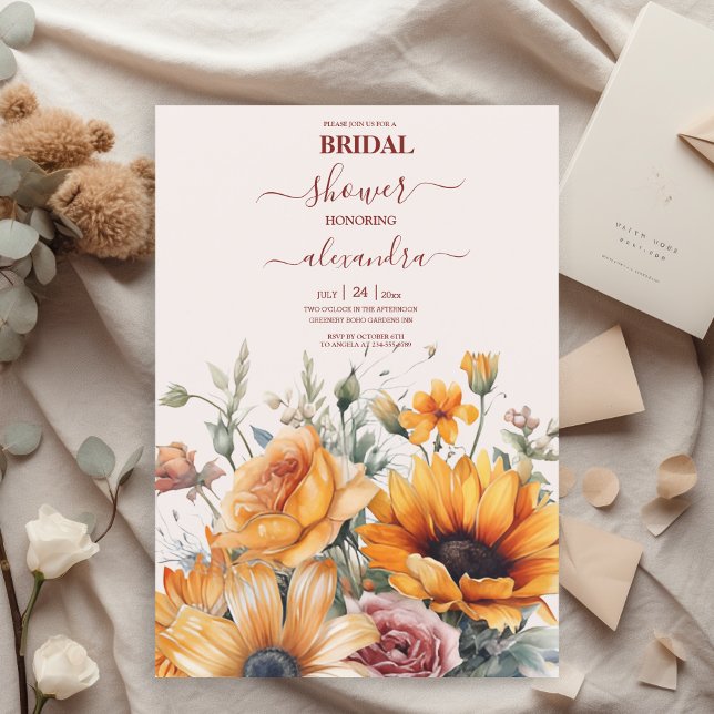 Rustikale Aquarellblume Bridal Einladung (Von Creator hochgeladen)