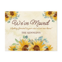 Rustikale Aquarellblume Neue Zuhause-Moving