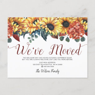 Rustikale Aquarellblumen, die wir bewegten Ankündigungspostkarte