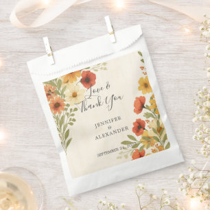 Rustikale Aquarellblüte danke boho Hochzeit Geschenktütchen
