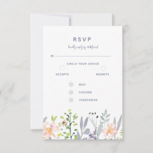 Rustikale Aquarellblütenbotanisch RSVP Karte