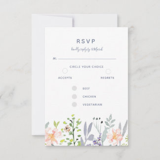 Rustikale Aquarellblütenbotanisch RSVP Karte