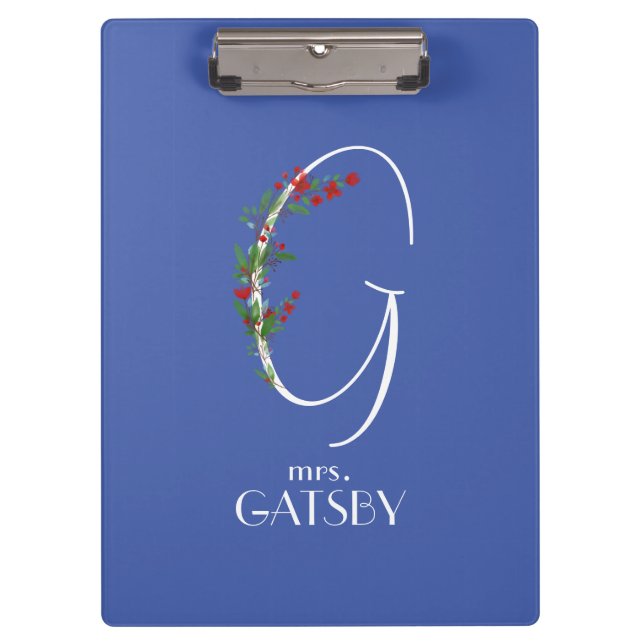 Rustikale Aquarellfarbe G-Lehrer Klemmbrett (Vorderseite)