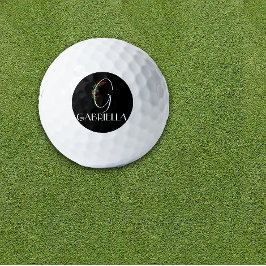 Rustikale Aquarellfarbe G-Lehrer schwarz Golfball