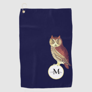 Rustikale Aquarellfarbe Monogramm Name Navy Blau Golfhandtuch