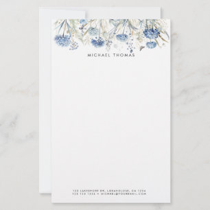 Rustikale Aquarellfarben, blauer Hydrangeas Briefpapier